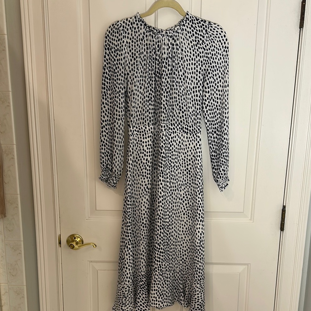 Black and White Polka Dot A-Line Dress
